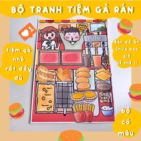 Bộ Tranh Tương Tác Cô Tiên Xanh - Cửa Tiệm Gà Rán