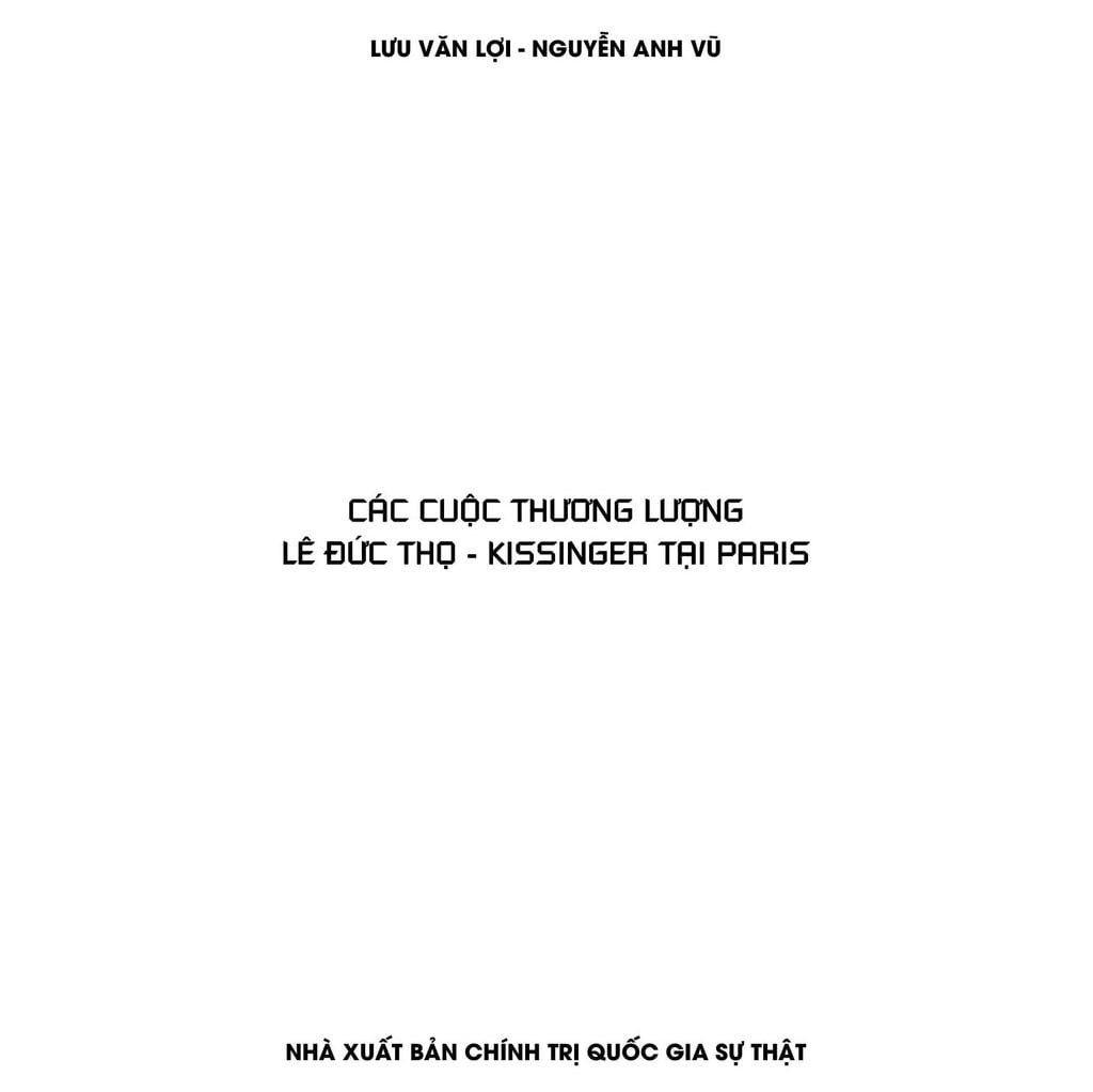 Các Cuộc Thương Lượng Lê Đức Thọ Kissinger Tại Paris