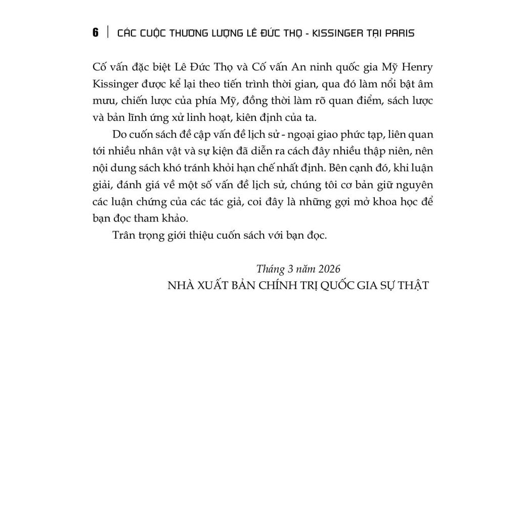 Các Cuộc Thương Lượng Lê Đức Thọ Kissinger Tại Paris