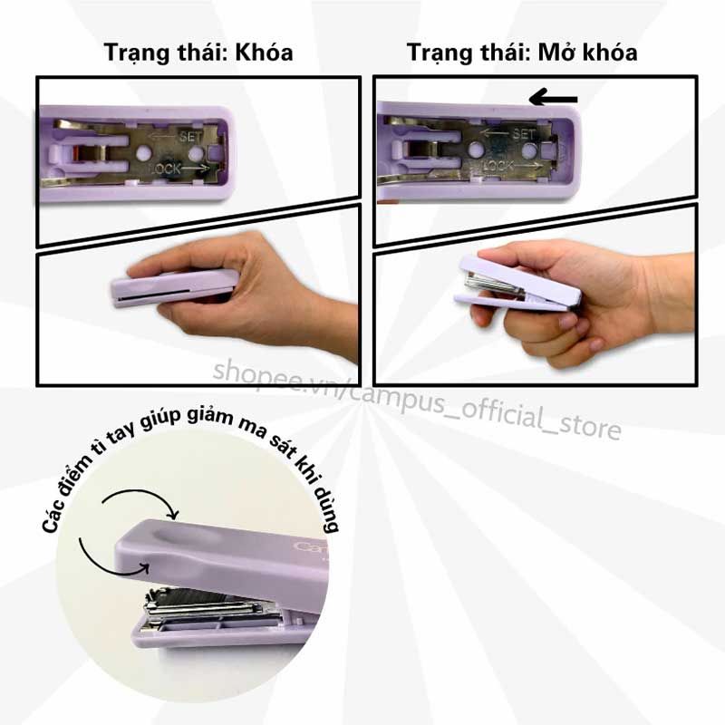 Campus - Bấm Ghim Nhỏ Gọn Kusumi Màu Mid Blue