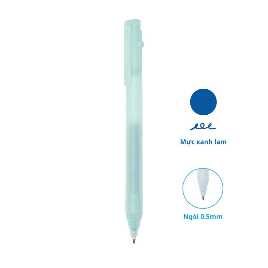 Campus - Bút Gel Campus Magic Fit Lite Mực Xanh 0.5mm WPB2-05B-TG