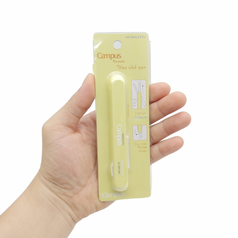 Campus - Kéo Mini Đa Năng Gấp Gọn SC-35KU-MU Màu Vàng