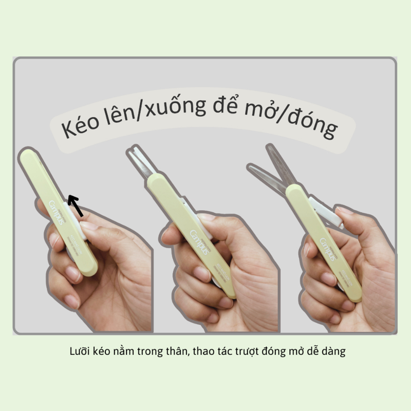 Campus - Kéo Mini Đa Năng Gấp Gọn SC-35KU-MU Màu Vàng