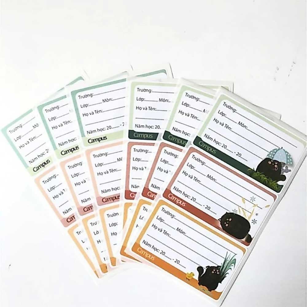 Campus - Nhãn Tập Học Sinh Meow (Xấp 18 cái)