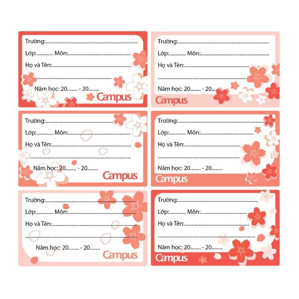 Campus - Nhãn Tập Học Sinh Sakura (Xấp 18 cái)