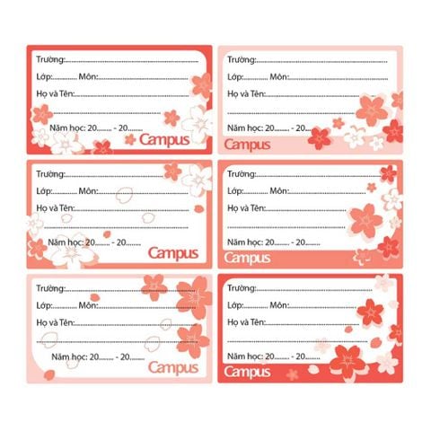 Campus - Nhãn Tập Học Sinh Sakura (Xấp 18 cái)