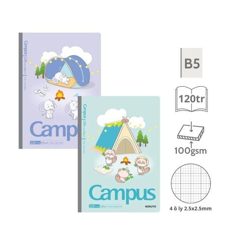 Tập Sinh Viên 120tr Campus - Animals Camp B5 DL100gsm 4oly NB-B5OL120AC-V (Giao mẫu ngẫu nhiên)
