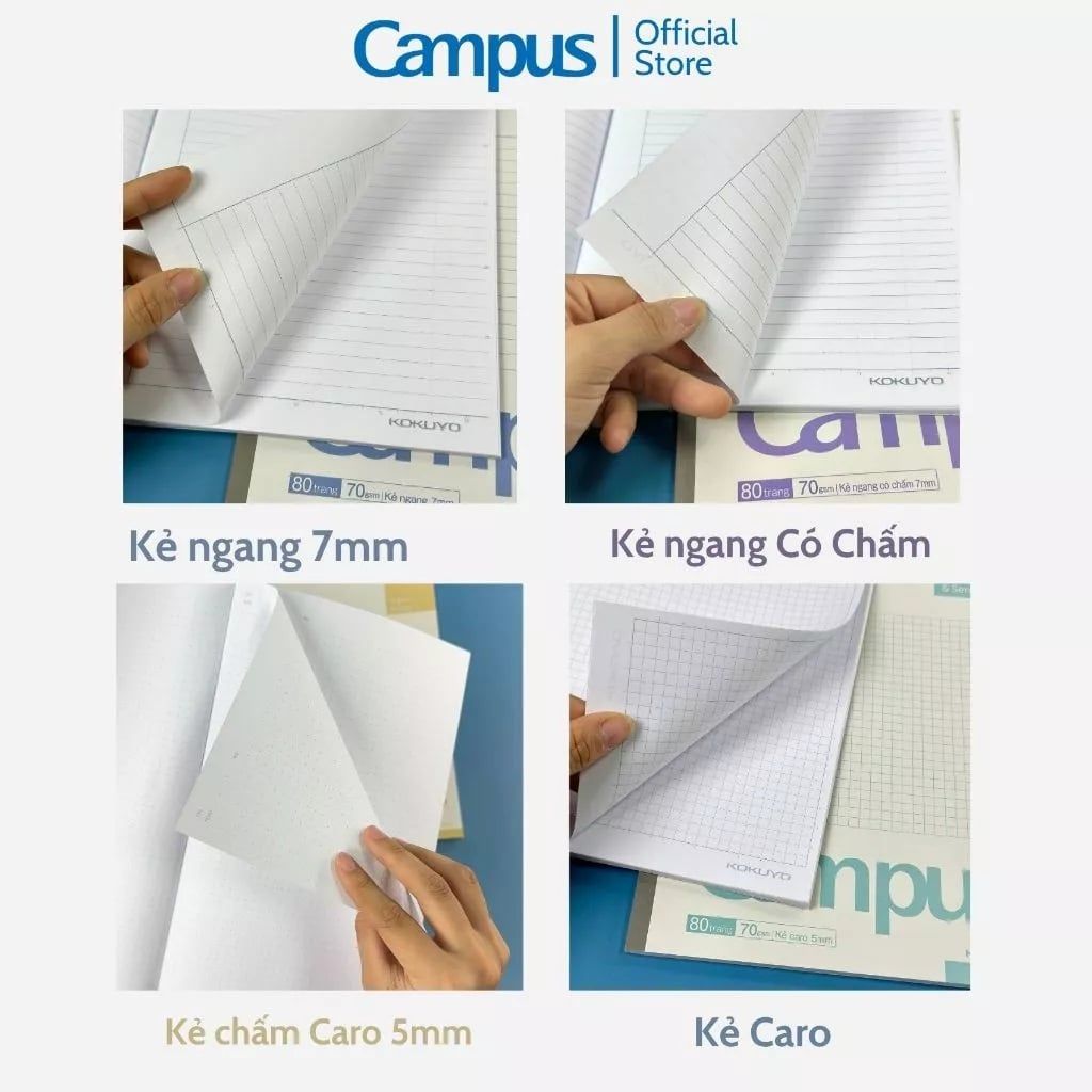 Tập Học Sinh 200tr Campus – Basic A5 DL70gsm Kẻ Ngang Có Chấm B5DL200BS (Giao mẫu ngẫu nhiên)