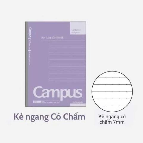 Tập Học Sinh 200tr Campus – Basic A5 DL70gsm Kẻ Ngang Có Chấm B5DL200BS (Giao mẫu ngẫu nhiên)