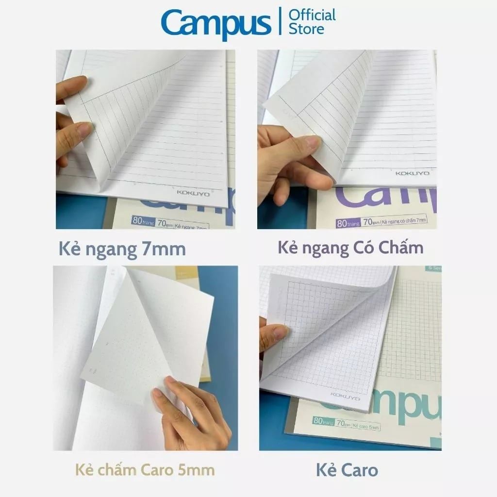 Tập Học Sinh 200tr Campus – Basic A5 DL70gsm Kẻ Caro NB-A5G200BS (Giao mẫu ngẫu nhiên)