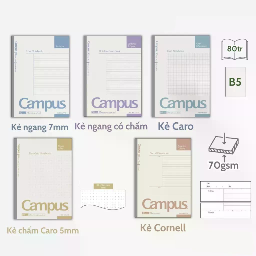 Tập Sinh Viên 80tr Campus – Basic B5 DL70gsm Caro NB-B5G80BS-JP