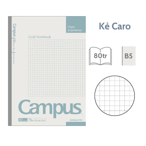 Tập Sinh Viên 80tr Campus – Basic B5 DL70gsm Caro NB-B5G80BS-JP