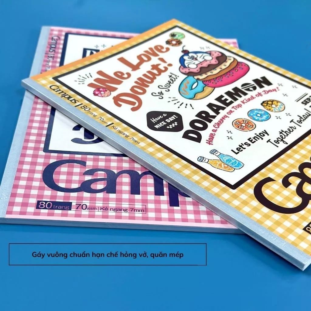 Tập Học Sinh 96tr Campus – Doraemon A5 DL70gsm 4 Ly Ngang A5LY96DOR-01 (Giao mẫu ngẫu nhiên)