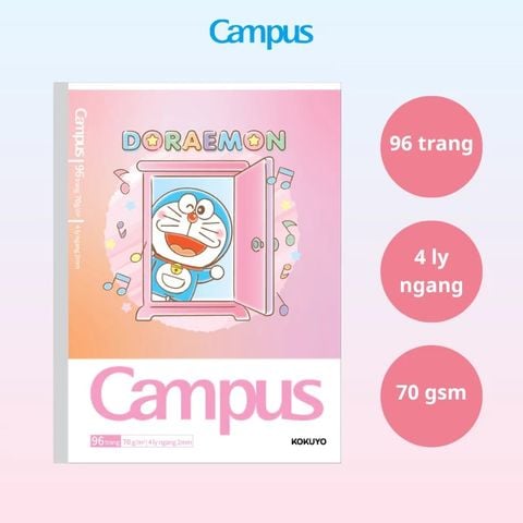 Tập Học Sinh 96tr Campus – Doraemon A5 DL70gsm 4 Ly Ngang NB-A5LY96DOR-08 (Giao mẫu ngẫu nhiên)