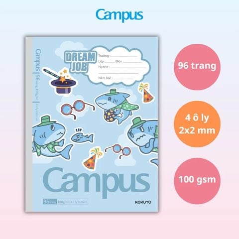 Tập Học Sinh 96tr Campus – Dream Job A5 DL100gsm 4oly NB-A5OL96DJ-01 (Giao mẫu ngẫu nhiên)