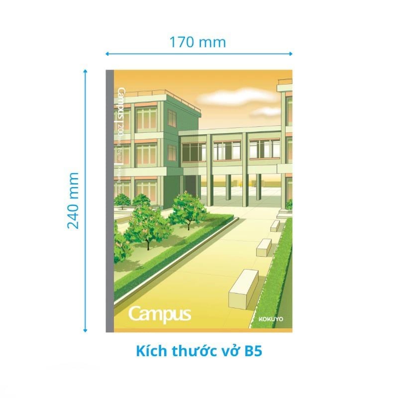 Tập Sinh Viên 200tr Campus – School B5 DL70gsm Kẻ Ngang NB-B5L200SCH-06 (Giao mẫu ngẫu nhiên)