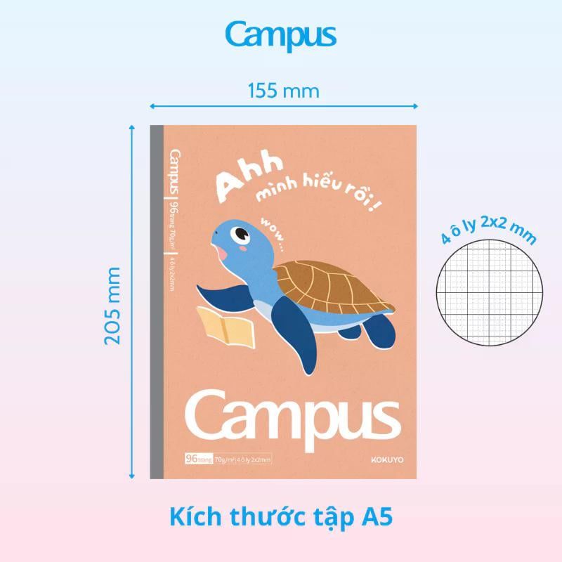 Tập Học Sinh 96tr Campus – Sea Creatures A5 DL80gsm 4oly NB-A5OL96SC-01 (Giao mẫu ngẫu nhiên)