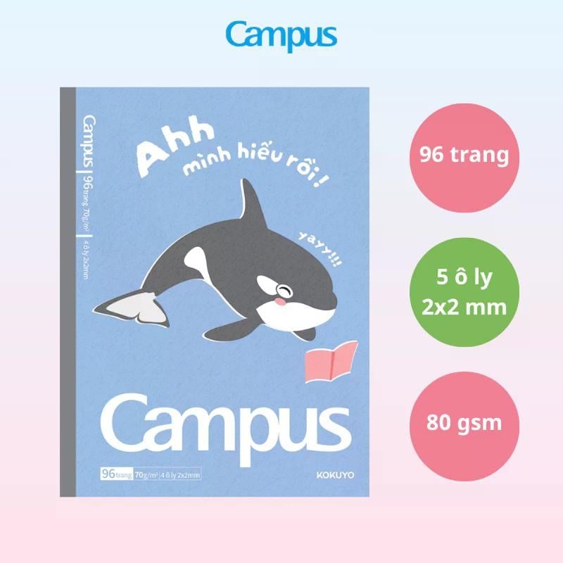 Tập Học Sinh 96tr Campus – Sea Creatures A5 DL80gsm 5oly NB-A5OL96SC-03 (Giao mẫu ngẫu nhiên)