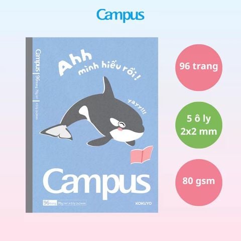 Tập Học Sinh 96tr Campus – Sea Creatures A5 DL80gsm 5oly NB-A5OL96SC-03 (Giao mẫu ngẫu nhiên)