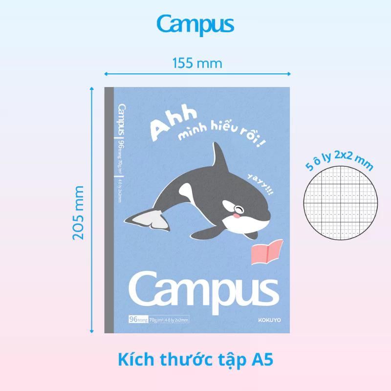 Tập Học Sinh 96tr Campus – Sea Creatures A5 DL80gsm 5oly NB-A5OL96SC-04 (Giao mẫu ngẫu nhiên)