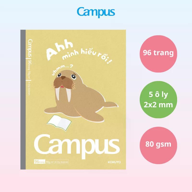 Tập Học Sinh 96tr Campus – Sea Creatures A5 DL80gsm 5oly NB-A5OL96SC-04 (Giao mẫu ngẫu nhiên)