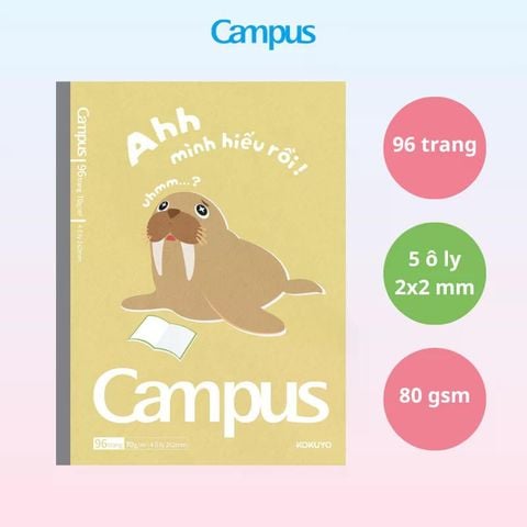 Tập Học Sinh 96tr Campus – Sea Creatures A5 DL80gsm 5oly NB-A5OL96SC-04 (Giao mẫu ngẫu nhiên)