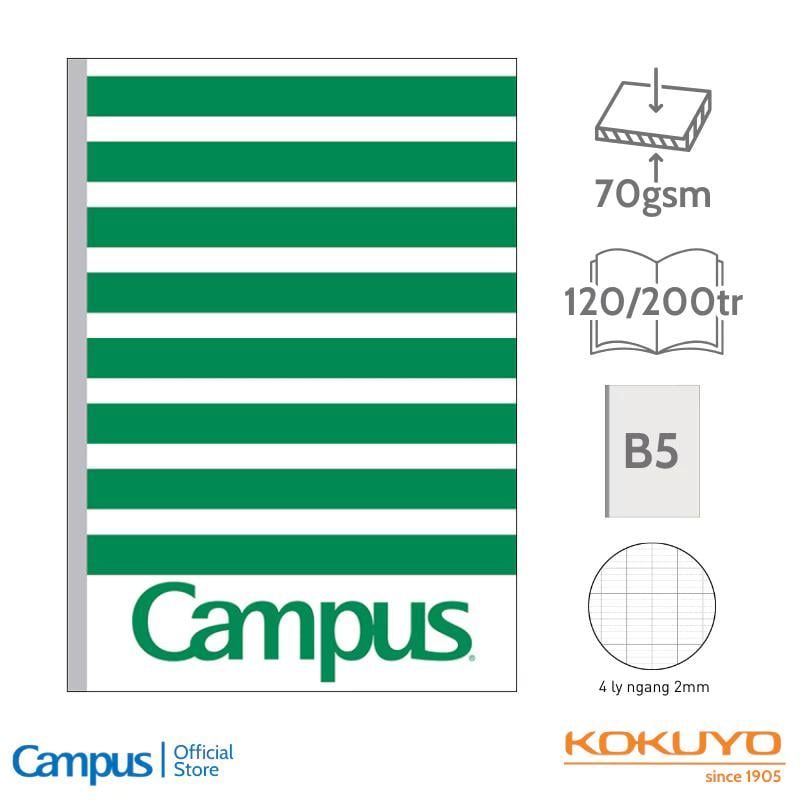 Tập Sinh Viên 200tr Campus – Repete B5S B5 DL70gsm 4 Ly Ngang BSREP200 (Giao mẫu ngẫu nhiên)