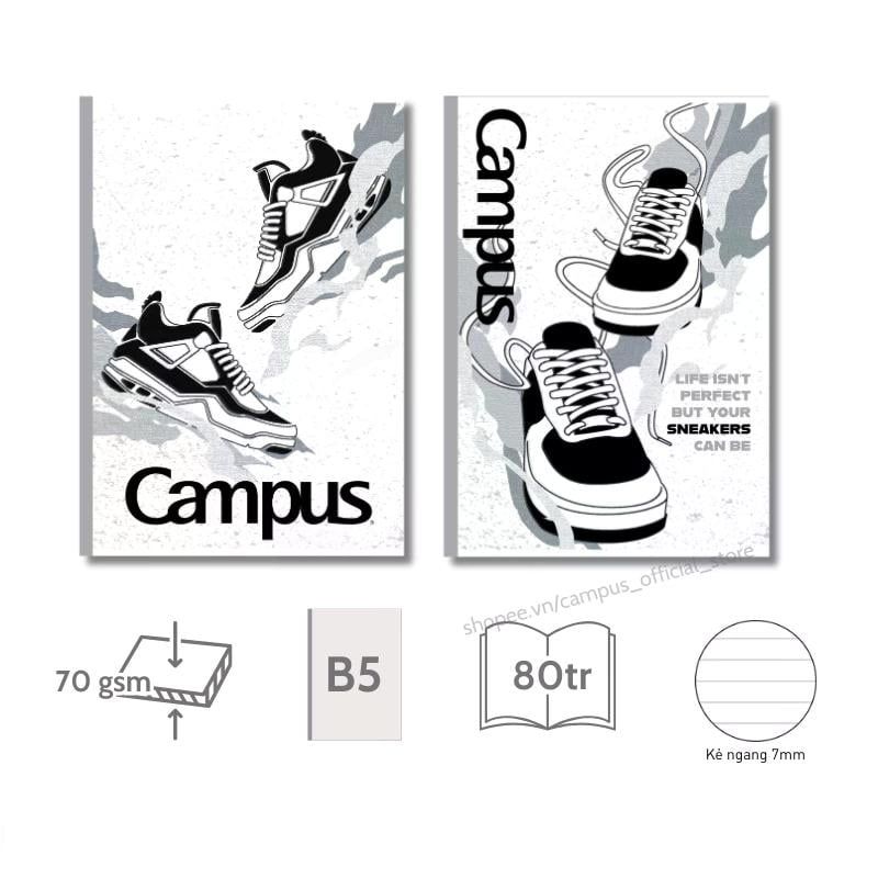 Tập Sinh Viên 200tr Campus - Sneakers B5 DL70gsm 4 Ly Ngang B5S-BSSNK200 (Giao mẫu ngẫu nhiên)