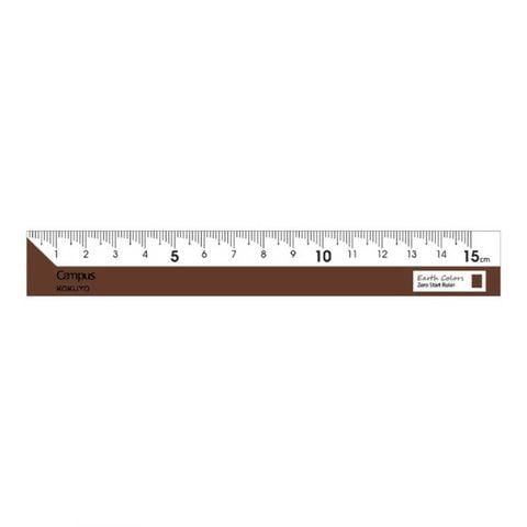 Campus - Thước Kẻ Earth Colors 15cm - Nâu Đỏ
