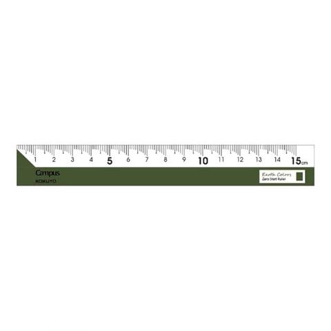 Campus - Thước Kẻ Earth Colors 15cm - Xanh Lá