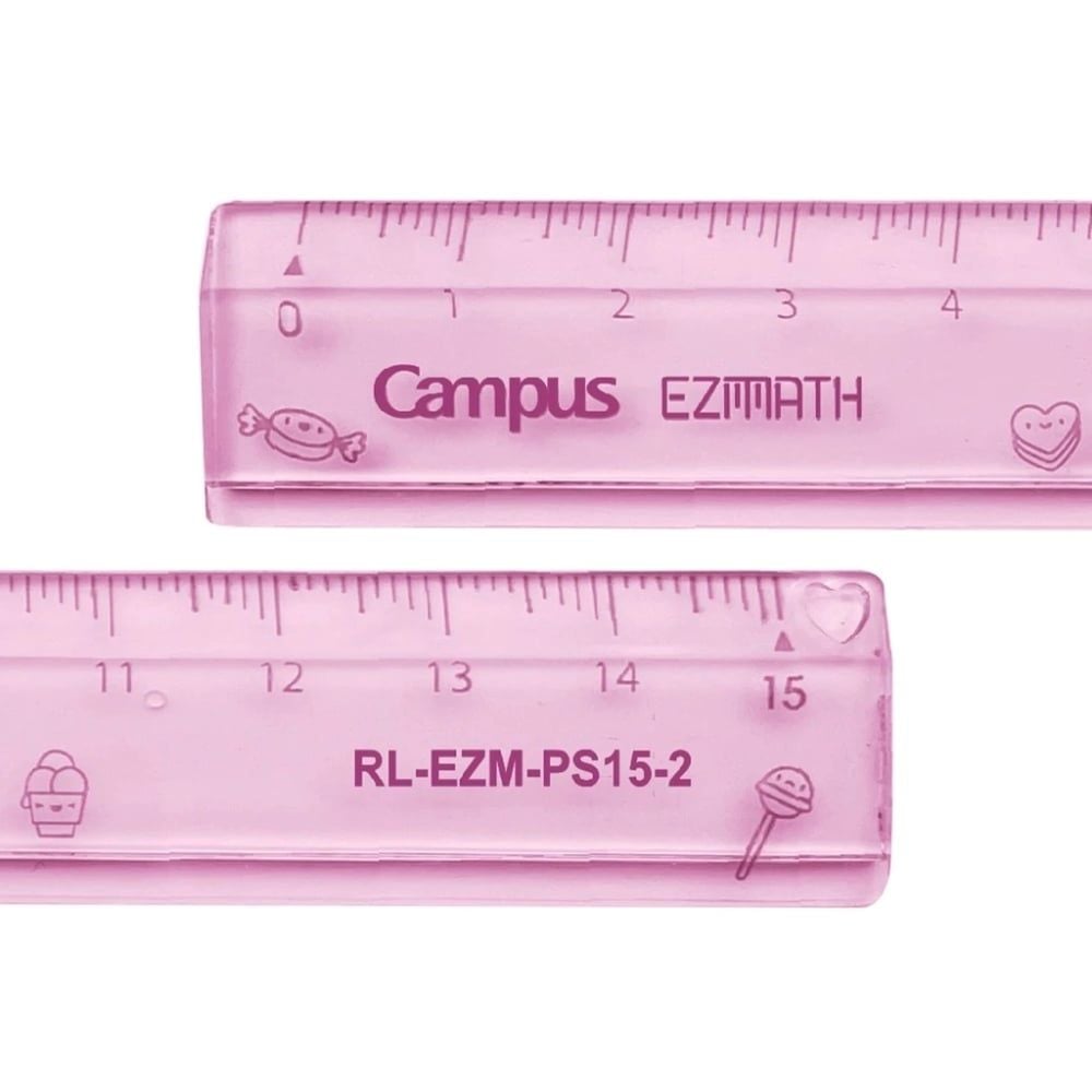 Campus - Thước Kẻ Pastel 15cm - Hồng