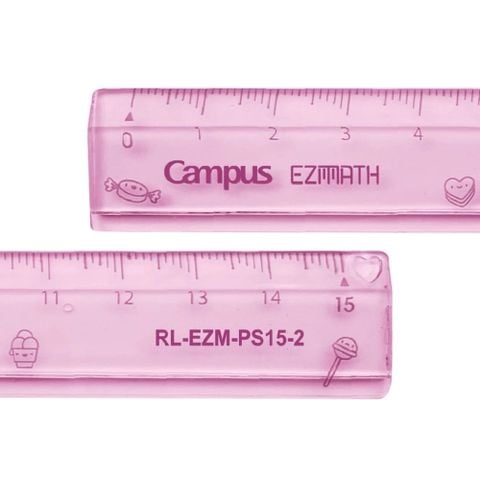 Campus - Thước Kẻ Pastel 15cm - Hồng