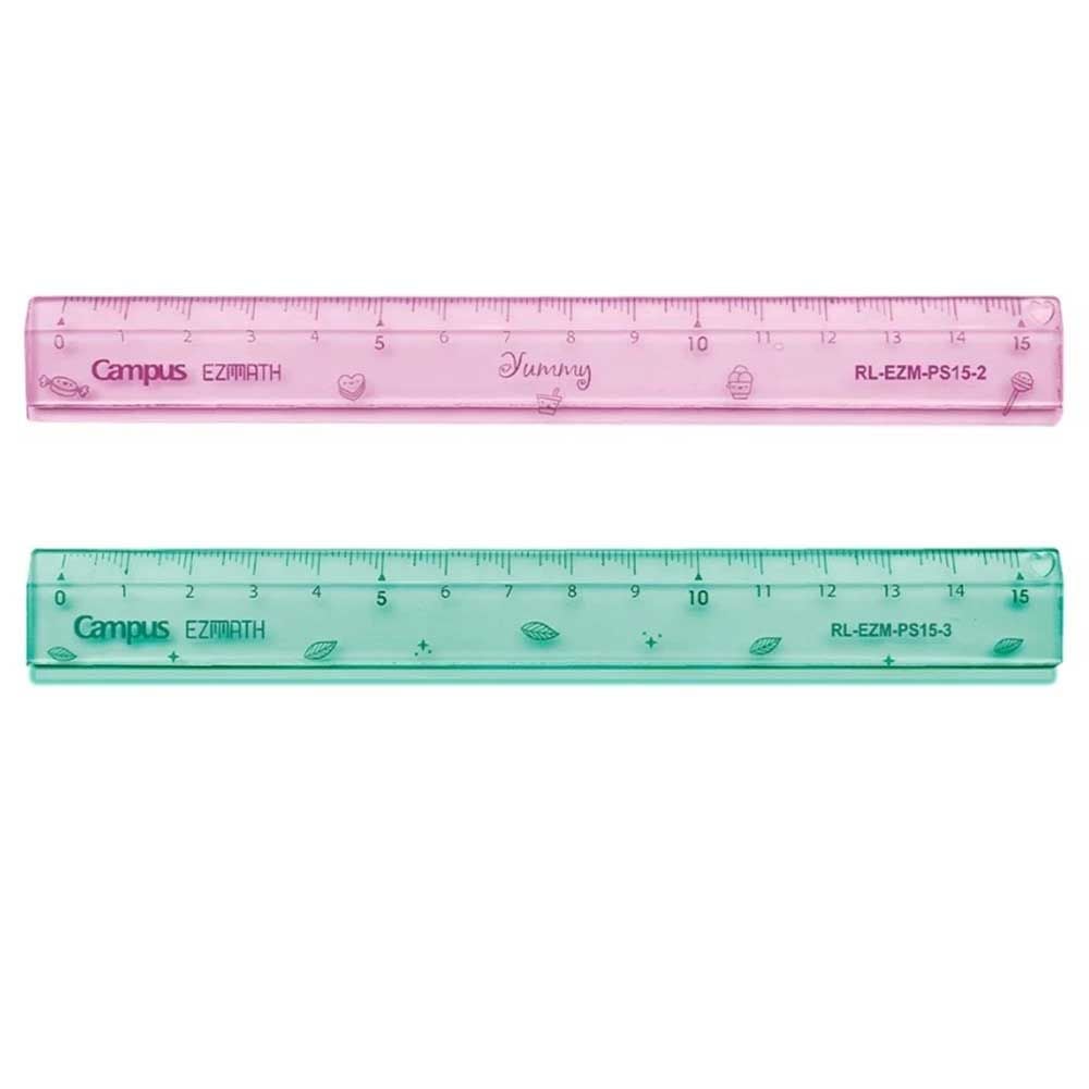 Campus - Thước Kẻ Pastel 15cm - Xanh Lá