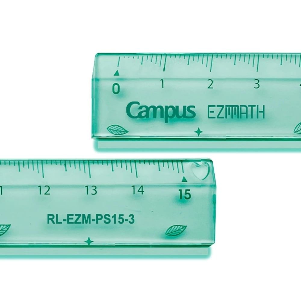 Campus - Thước Kẻ Pastel 15cm - Xanh Lá