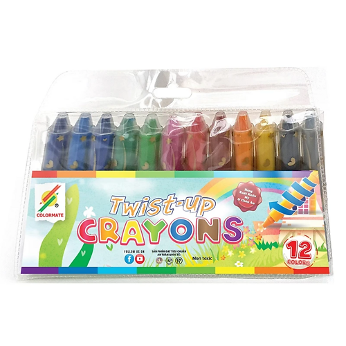 Viết Sáp Vặn 12 Màu 111918 (0170-Bmqt)