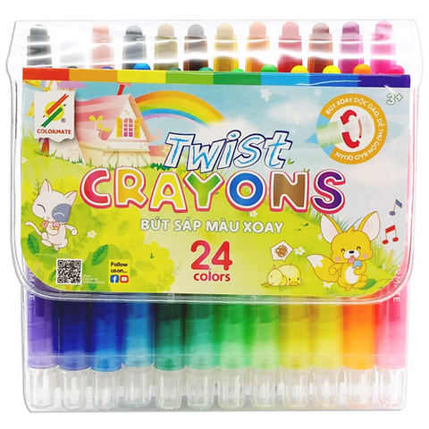 Colormate Bút Sáp Vặn 24 Màu (Bm-0170)