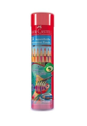 Bút Chì Màu Nước Faber Castell Fish (Hộp Thiếc 24 Màu Dài)