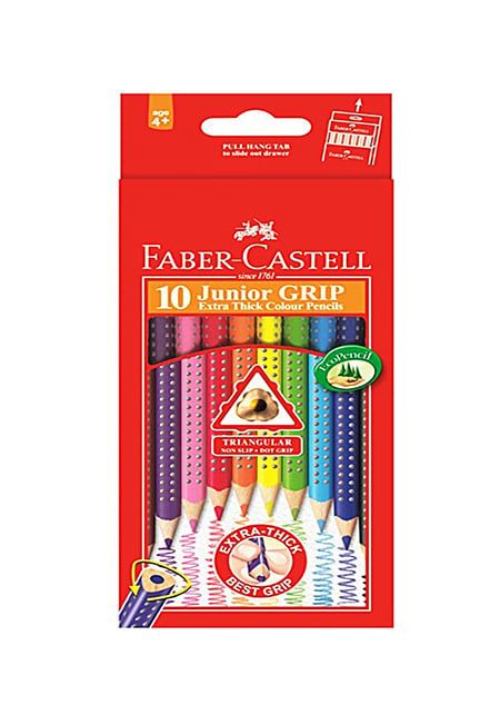 Bút Chì Màu Faber Castell Junior Grip (Hộp 10 Màu Dài)