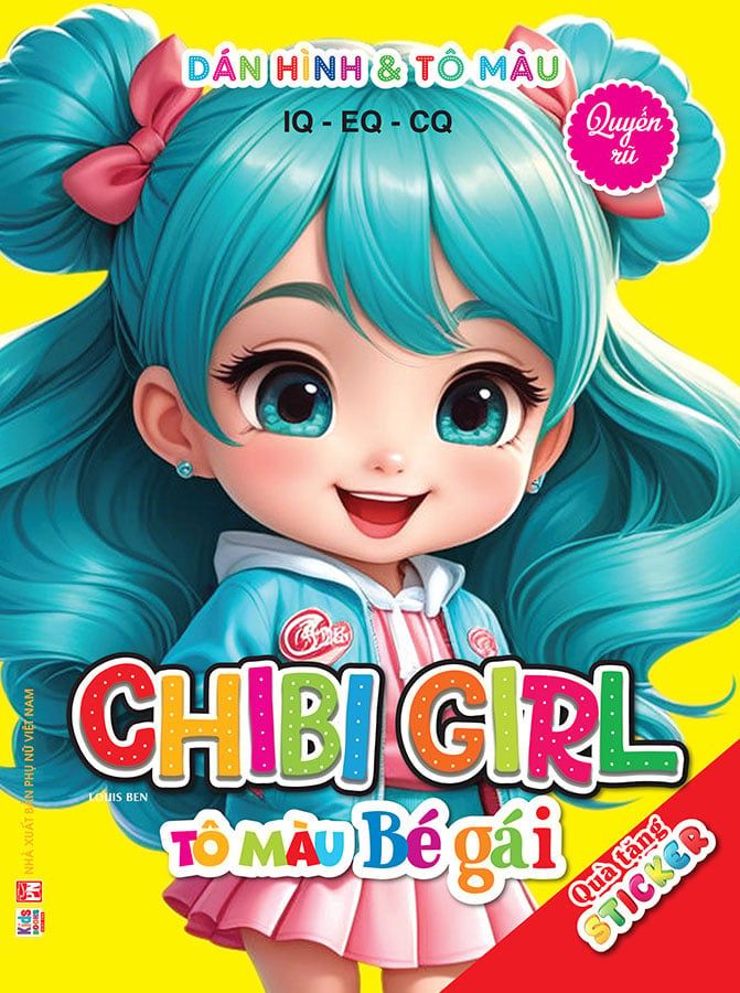 Dán Hình Và Tô Màu IQ-EQ-CQ - Chibi Girl - Tô Màu Bé Gái - Quyến Rũ