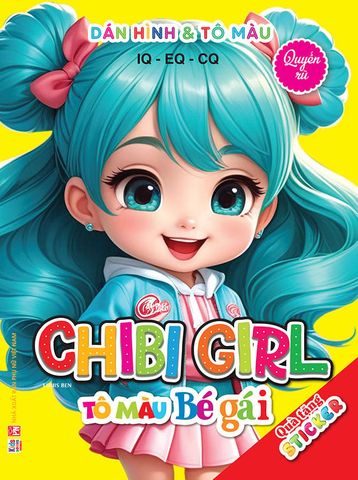 Dán Hình Và Tô Màu IQ-EQ-CQ - Chibi Girl - Tô Màu Bé Gái - Quyến Rũ