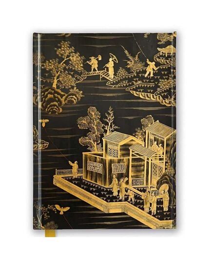 Chinese Lacquer Black & Gold Screen - Notebook