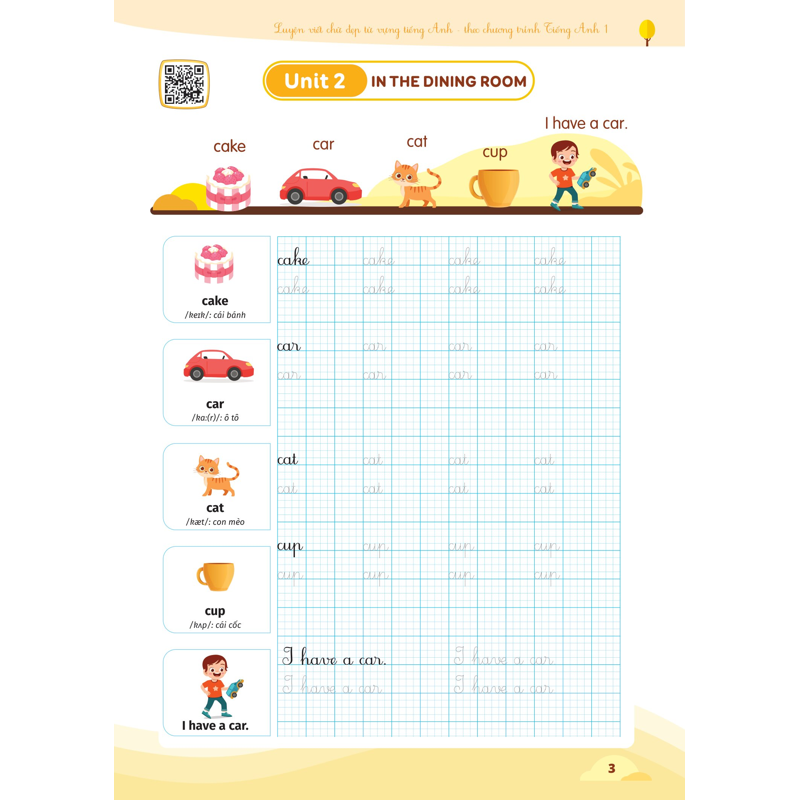 Luyện Viết Chữ Đẹp Từ Vựng Tiếng Anh - Theo Chương Trình Tiếng Anh 1