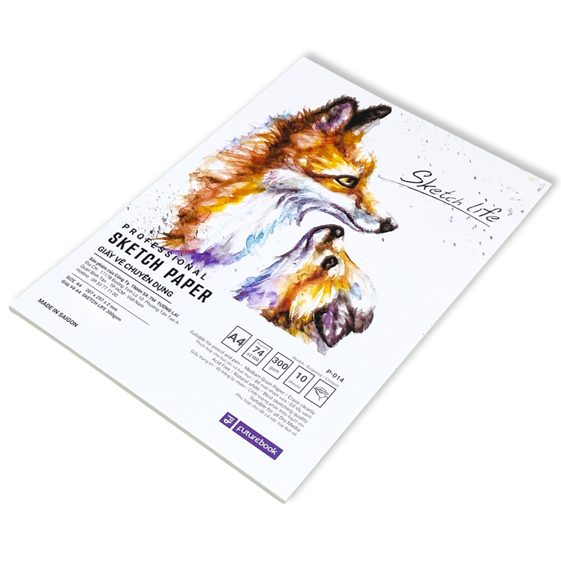 Future - Giấy Vẽ Chuyên Dụng A4 ĐL300gsm Sketch Life P-014 (Xấp 10 tờ) (Giao mẫu ngẫu nhiên)