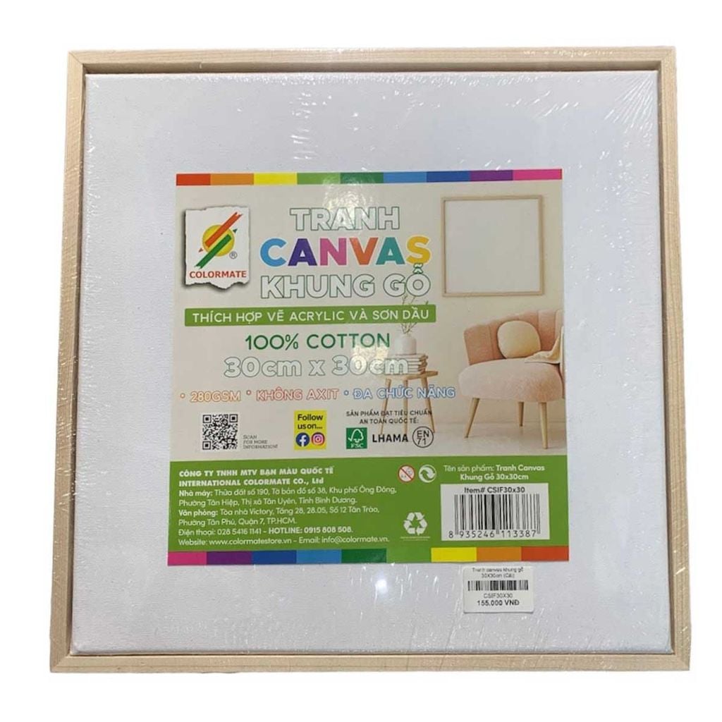 Colormate - Tranh Canvas Khung Gỗ 30cm