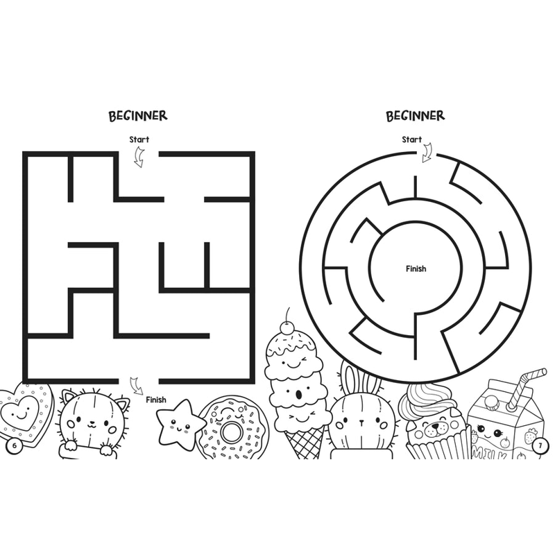 Colouring And Mazes - Kawaii