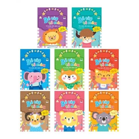 Combo Bé Tập Tô Màu Từ Cơ Bản Đến Nâng Cao (Bộ 8 cuốn)