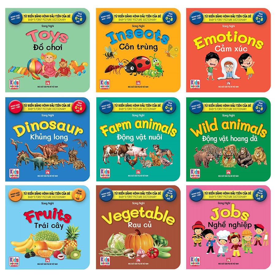 Combo Baby's First Picture Dictionary - Từ Điển Bằng Hình Đầu Tiên Của Bé (Song ngữ Anh-Việt) (Bộ 9 cuốn)