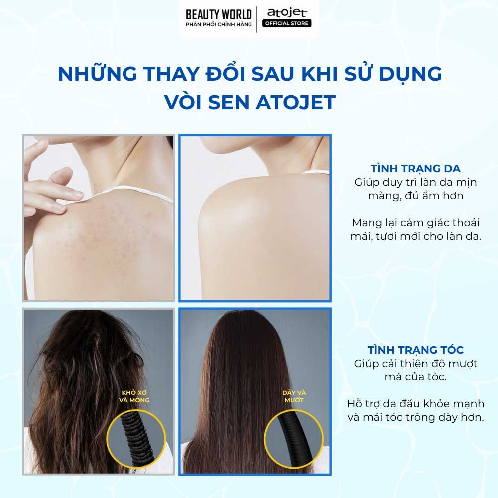 Combo Vòi Hoa Sen Lọc Nước Và 3 Bộ Lõi Lọc Atojet AJ-8200