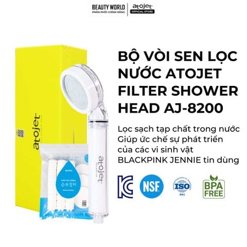 Combo Vòi Hoa Sen Lọc Nước Và 3 Bộ Lõi Lọc Atojet AJ-8200