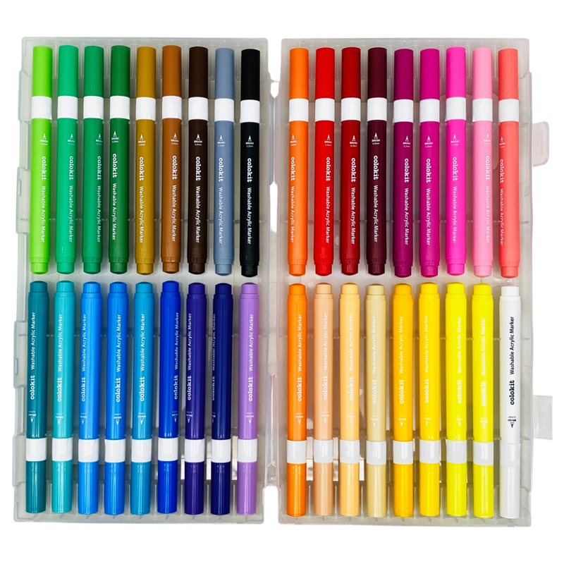 Hộp 36 Bút Màu Colokit Acrylic Rửa Được 2 Đầu ACM-C027